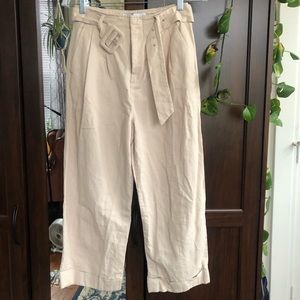 Zara belted linen trousers